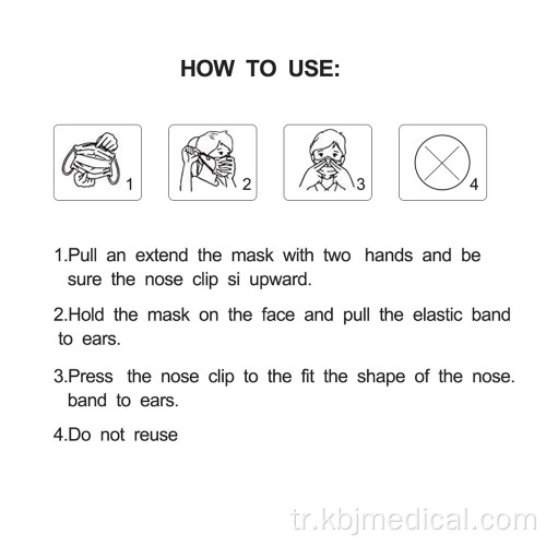 Yüksek kaliteli 3ply tek kullanımlık yüz maskesi